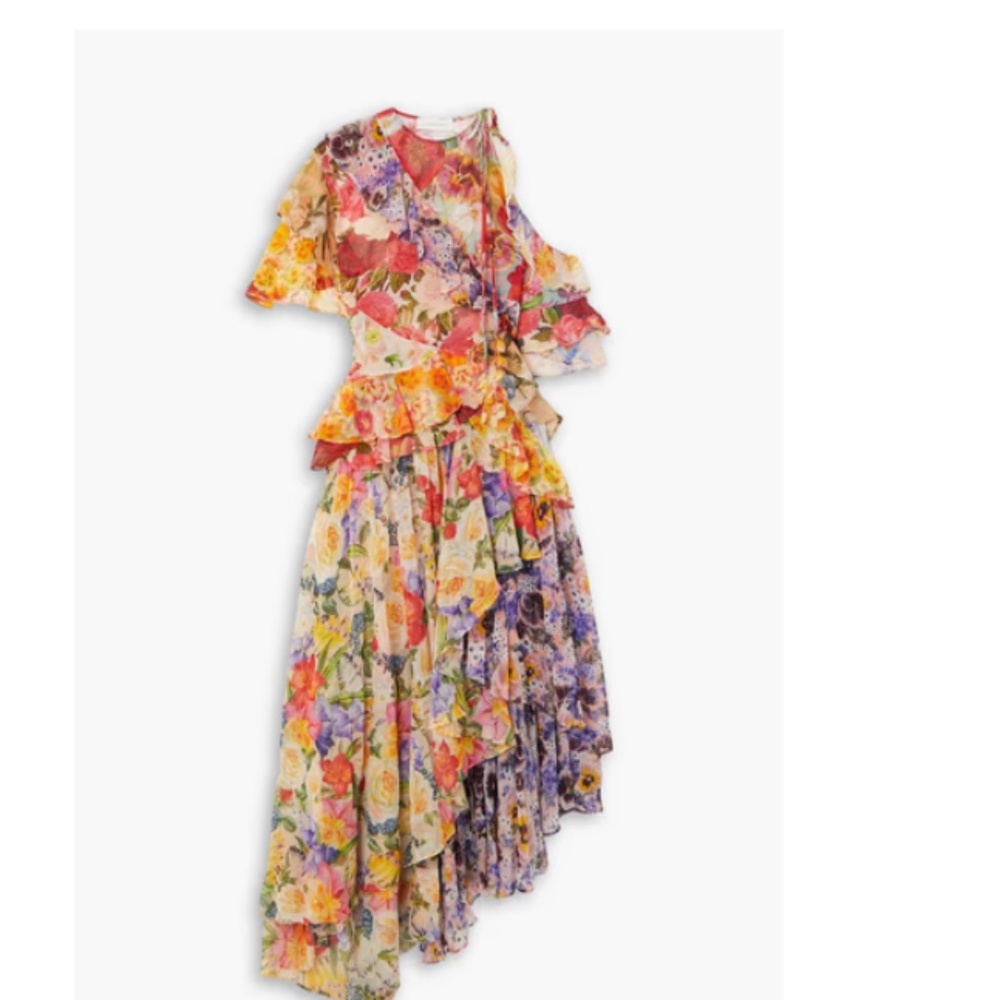 ZIMMERMANN wonderland floral flounce midi dress